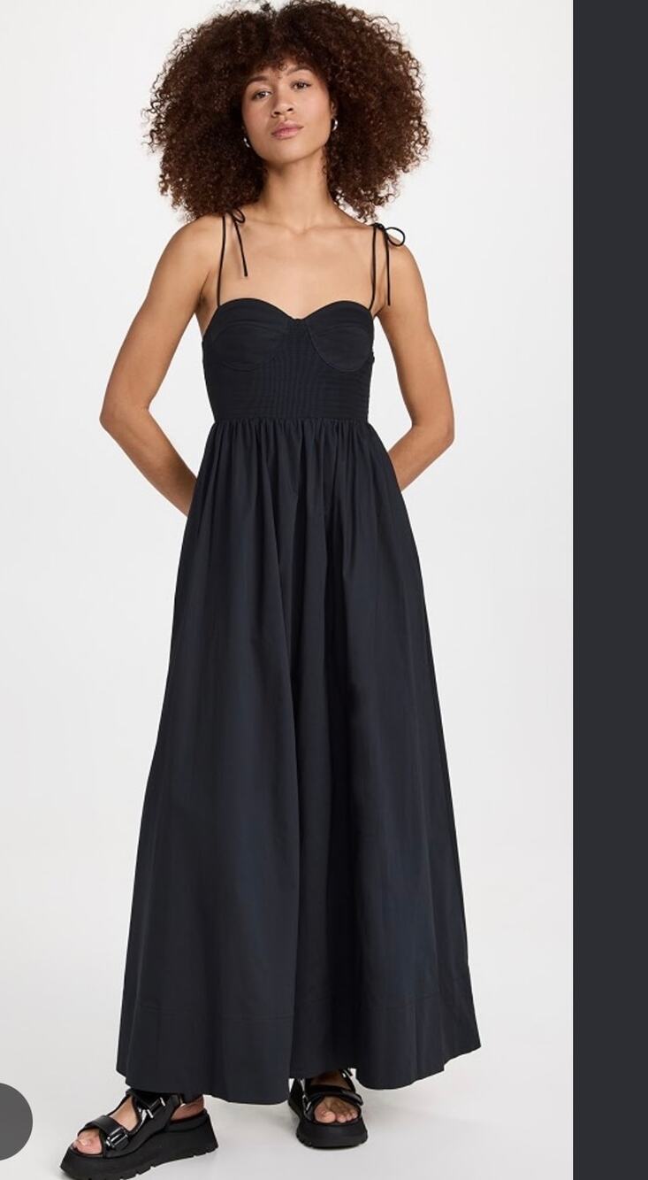 New NWT Staud black Landry maxi dress $350 size Large